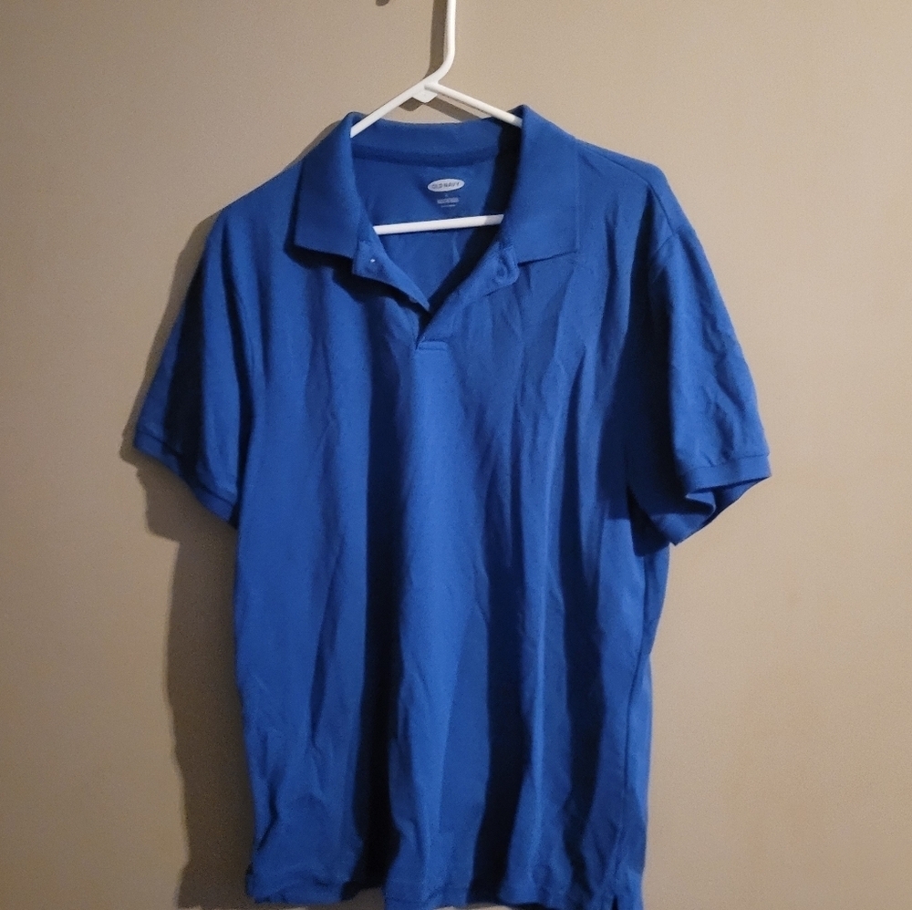 Old Navy Blue Polo Shirt Classic Design Lg